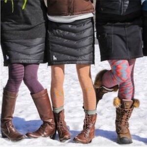 Heim-Made Black Quilted Duck Down Minne-Skirt Outdoor Activewear Cozy. Size XS